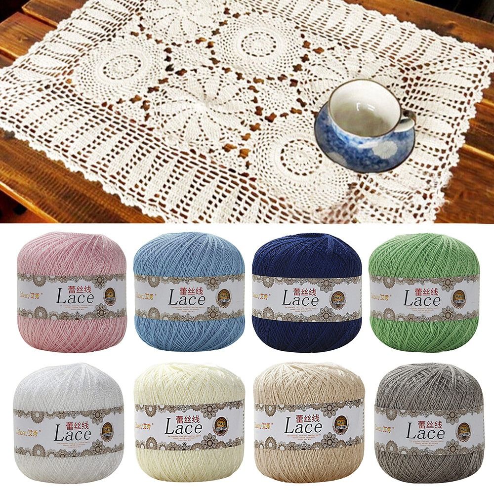 Cotton Embroidery Thread Skeins - 50g/Ball Soft Cotton Lace Yarn Crochet