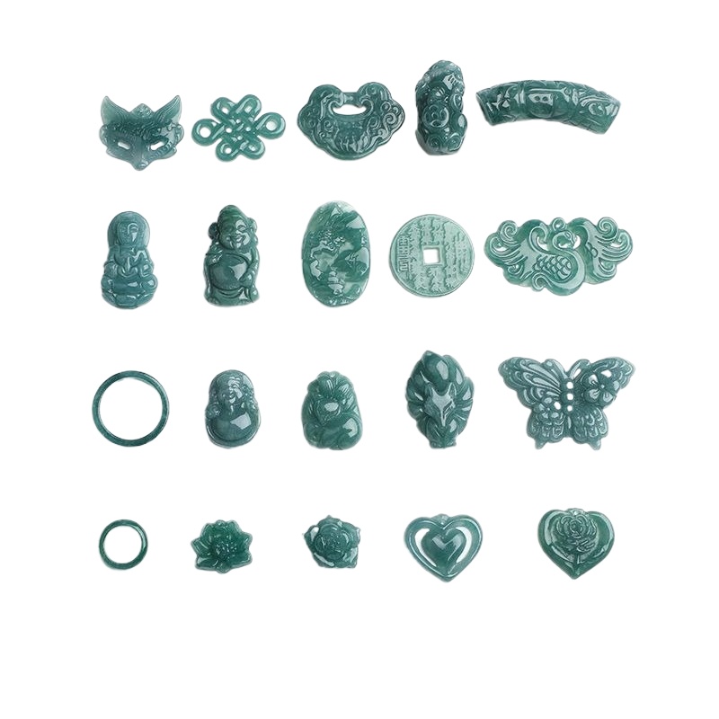 2PC Natural Blue Water Jadeite - Beading recension och pris