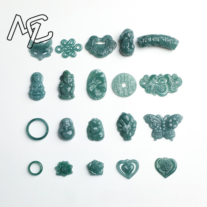 2PC Natural Blue Water Jadeite - Beading recension och pris