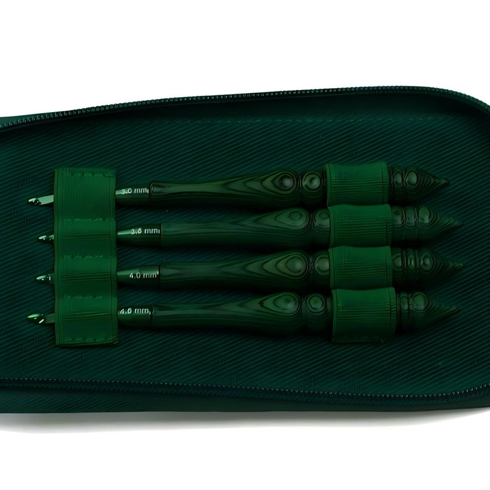 Crochet Hook Set Green Synthet - Wooden Crochet Hooks Ergonomic Handle recension och pris