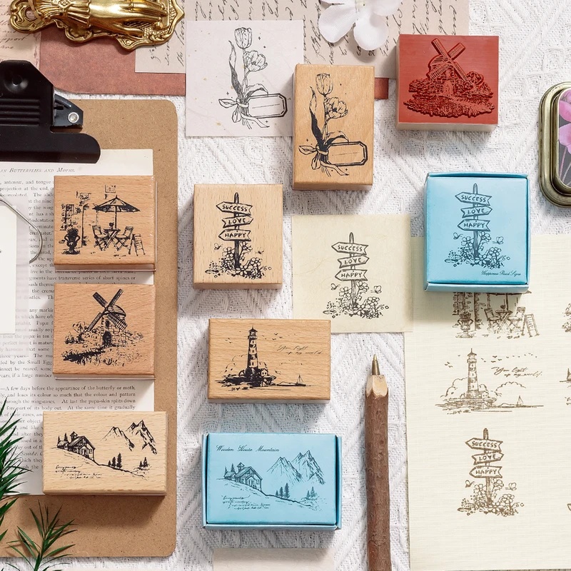 Vintage Wooden Rubber Stamps,  - Scrapbooking recension och pris
