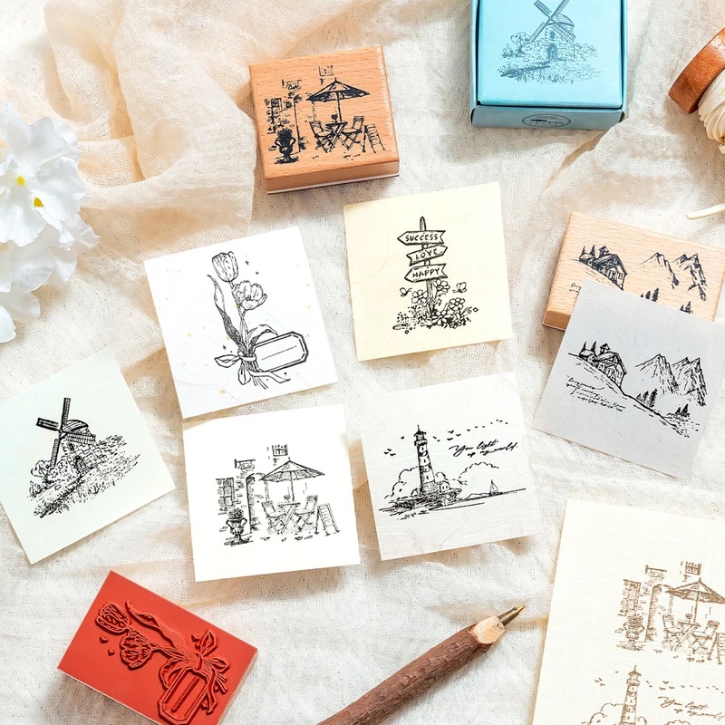 Vintage Wooden Rubber Stamps,  - Scrapbooking recension och pris
