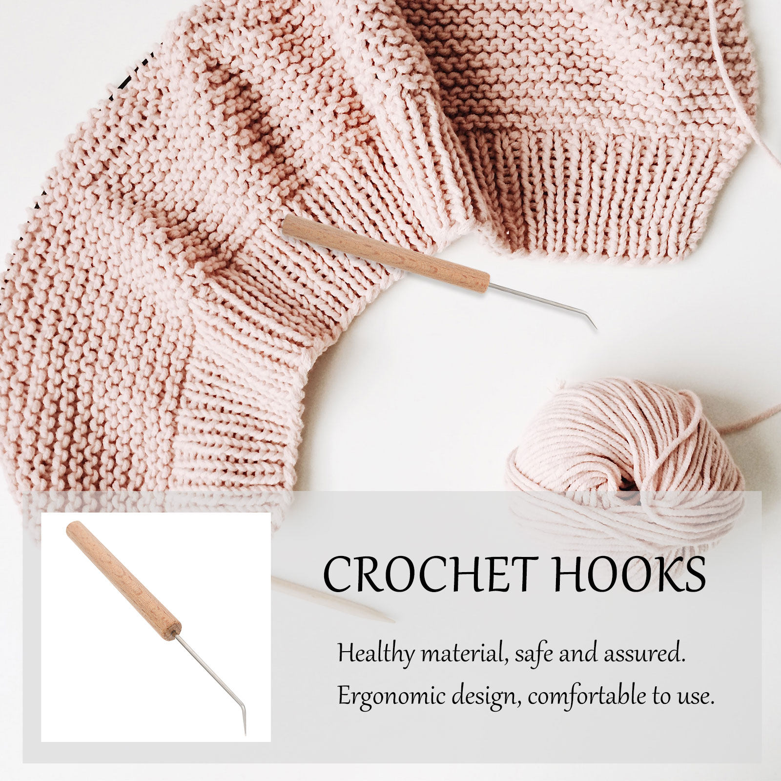 1Pcs Crochet Hook Wooden Handl - Wooden Crochet Hooks Ergonomic Handle recension och pris