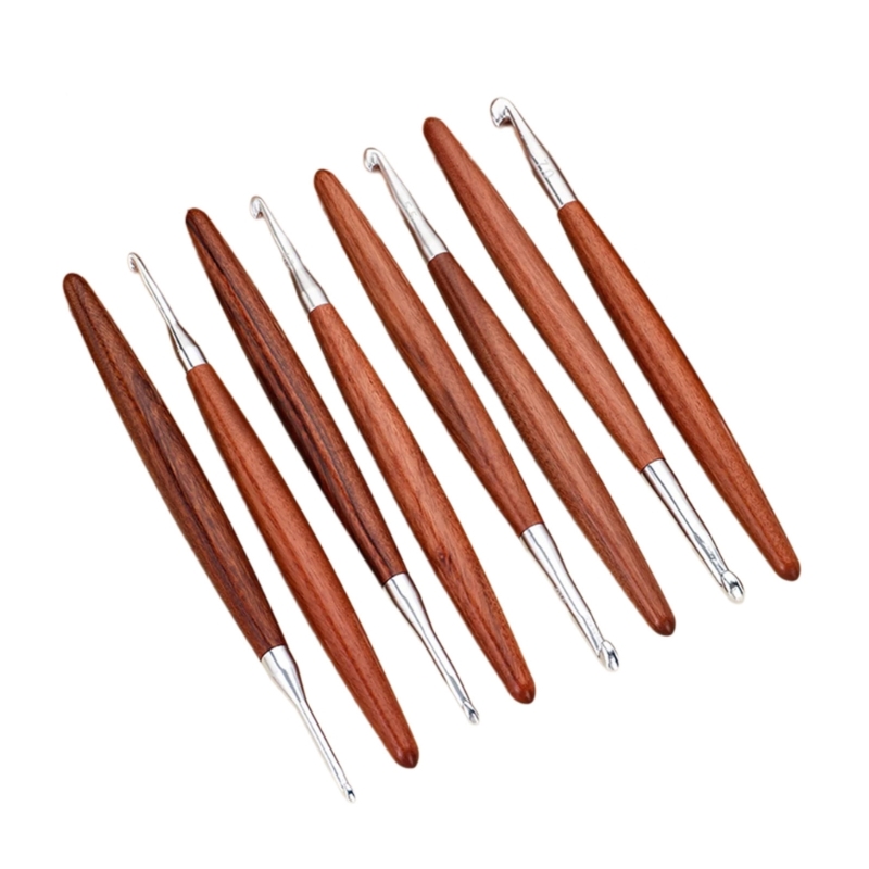 F68E 8Pcs Wooden Handle Croche - Wooden Crochet Hooks Ergonomic Handle recension och pris