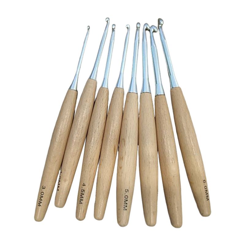 M12K-40Pcs Wood Crochet Hooks  - Wooden Crochet Hooks Ergonomic Handle recension och pris