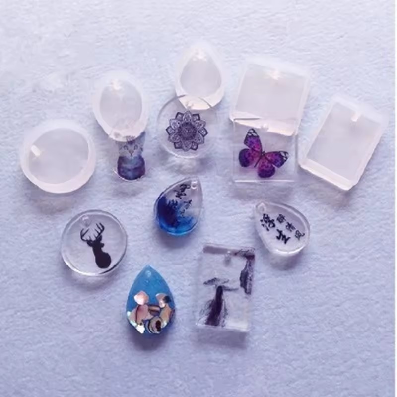 20Pcs/Set DIY Keychain Pendant - Silicone Epoxy Resin Molds Set recension och pris