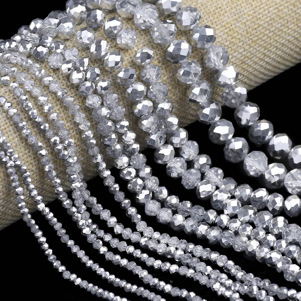 Half Silver Color Transparent  - Glass Seed Beads 2Mm Jewelry Making recension och pris